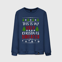 Свитшот хлопковый мужской My ugly christmas sweater, цвет: тёмно-синий