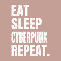 Свитшот хлопковый мужской EAT SLEEP CYBERPUNK REPEAT, цвет: пыльно-розовый — фото 2