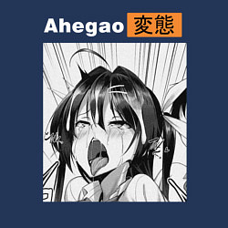 Свитшот хлопковый мужской Ahegao, цвет: тёмно-синий — фото 2