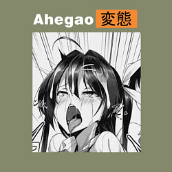 Свитшот хлопковый мужской Ahegao, цвет: авокадо — фото 2