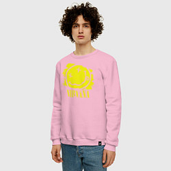 Свитшот хлопковый мужской Nirvana Smile, цвет: светло-розовый — фото 2