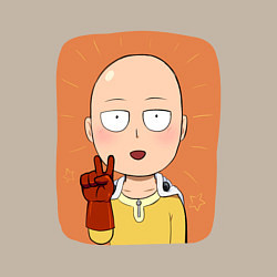 Свитшот хлопковый мужской Сайтама One Punch Man, цвет: миндальный — фото 2