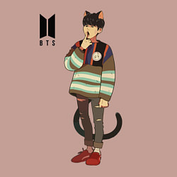 Свитшот хлопковый мужской BTS Cat, цвет: пыльно-розовый — фото 2