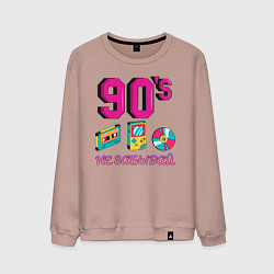 Свитшот хлопковый мужской НЕ ЗАБЫВАЙ 90-е, цвет: пыльно-розовый