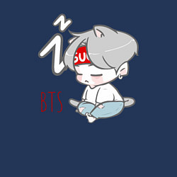 Свитшот хлопковый мужской BTS sleep, цвет: тёмно-синий — фото 2