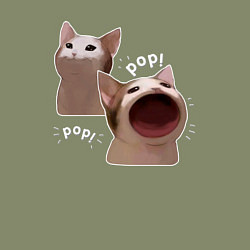 Свитшот хлопковый мужской Cat Pop - Мем, цвет: авокадо — фото 2