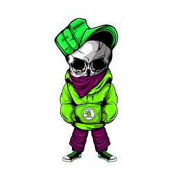 Свитшот хлопковый мужской Skoda Skull Z, цвет: белый — фото 2