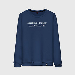 Свитшот хлопковый мужской Executive Producer LARRY DAVID, цвет: тёмно-синий