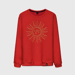 Свитшот хлопковый мужской Солнце и луна, цвет: красный