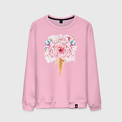 Свитшот хлопковый мужской Flowers ice cream, цвет: светло-розовый