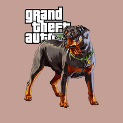Свитшот хлопковый мужской ЧОП - ротвейлер из GTA 5, цвет: пыльно-розовый — фото 2
