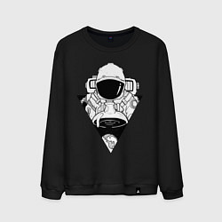 Свитшот хлопковый мужской Космонавт с зельем земли, цвет: черный