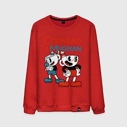 Свитшот хлопковый мужской Cuphead & Mugman, цвет: красный