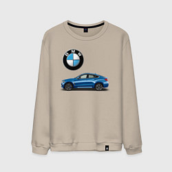 Свитшот хлопковый мужской BMW X6, цвет: миндальный