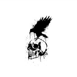 Свитшот хлопковый мужской Skull crow, цвет: белый — фото 2