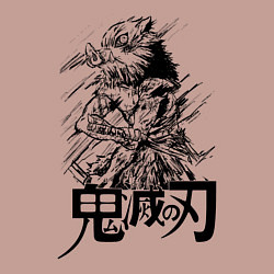 Свитшот хлопковый мужской Иноске Хашибира Kimetsu no Yaiba, цвет: пыльно-розовый — фото 2
