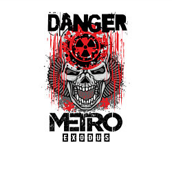 Свитшот хлопковый мужской Metro death DANGER череп, цвет: белый — фото 2