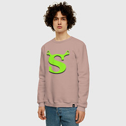 Свитшот хлопковый мужской Shrek: Logo S, цвет: пыльно-розовый — фото 2