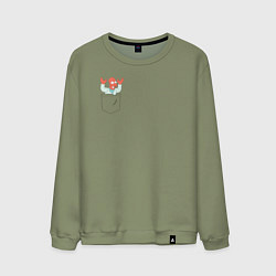 Свитшот хлопковый мужской Zoidberg карман, цвет: авокадо