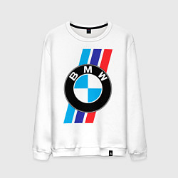 Свитшот хлопковый мужской BMW БМВ M PERFORMANCE, цвет: белый