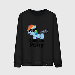 Свитшот хлопковый мужской Gangsta pony, цвет: черный