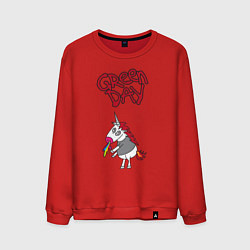 Свитшот хлопковый мужской Green Day Unicorn, цвет: красный