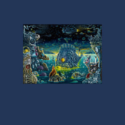 Свитшот хлопковый мужской Fabulous water world, цвет: тёмно-синий — фото 2