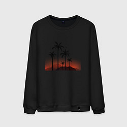 Свитшот хлопковый мужской Palm tree, цвет: черный