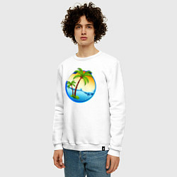 Свитшот хлопковый мужской Palm beach, цвет: белый — фото 2