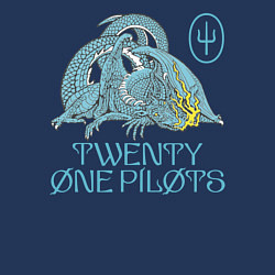 Свитшот хлопковый мужской Twenty one pilots SaI Дракон, цвет: тёмно-синий — фото 2