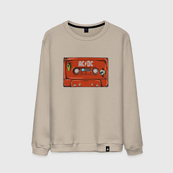 Свитшот хлопковый мужской Кассета AC DC, цвет: миндальный