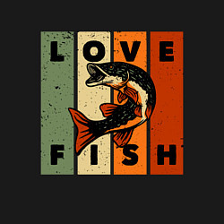 Свитшот хлопковый мужской Love fish Люблю рыбу, цвет: черный — фото 2