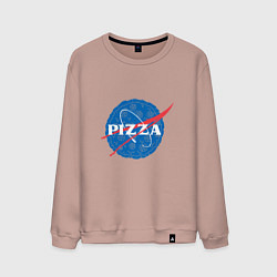 Свитшот хлопковый мужской NASA Pizza, цвет: пыльно-розовый