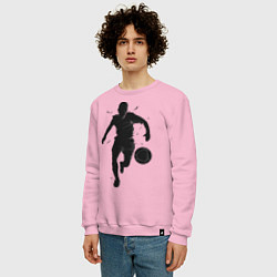 Свитшот хлопковый мужской Футболист, цвет: светло-розовый — фото 2