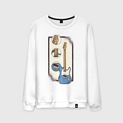 Свитшот хлопковый мужской Fender Telecaster, цвет: белый