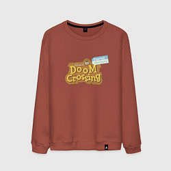 Свитшот хлопковый мужской Doom crossing, цвет: кирпичный