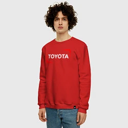 Свитшот хлопковый мужской Тойота - Огонь, цвет: красный — фото 2