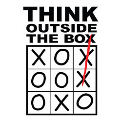 Свитшот хлопковый мужской THINK OUTSIDE THE BOX, цвет: белый — фото 2