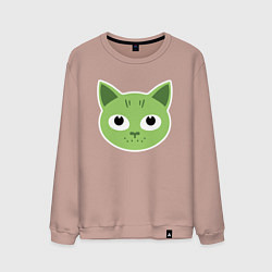 Свитшот хлопковый мужской Green Cat, цвет: пыльно-розовый