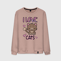 Мужской свитшот I Love Cats