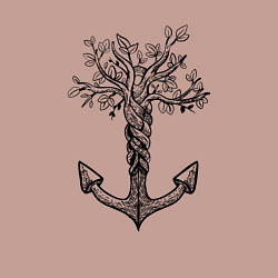 Свитшот хлопковый мужской Славянский якорь в виде дерева, цвет: пыльно-розовый — фото 2