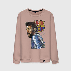 Свитшот хлопковый мужской Lionel Messi Barcelona Argentina Striker, цвет: пыльно-розовый