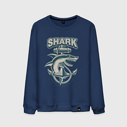 Свитшот хлопковый мужской Акула, цвет: тёмно-синий