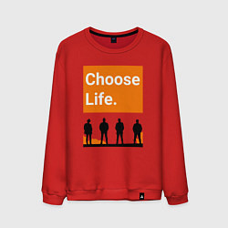 Свитшот хлопковый мужской Choose Life, цвет: красный