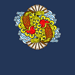 Свитшот хлопковый мужской Карпы Кои, цвет: тёмно-синий — фото 2