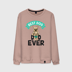 Свитшот хлопковый мужской Best Dog, Dad Ever, цвет: пыльно-розовый