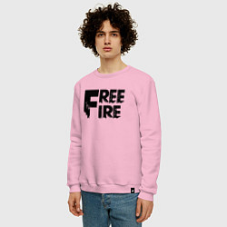 Свитшот хлопковый мужской Free Fire big logo, цвет: светло-розовый — фото 2