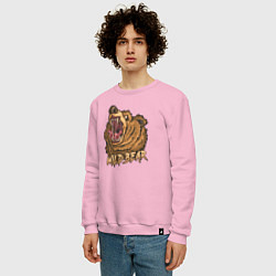 Свитшот хлопковый мужской Дикий медведь, цвет: светло-розовый — фото 2