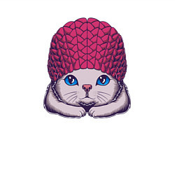 Свитшот хлопковый мужской Котик в шапке, цвет: белый — фото 2