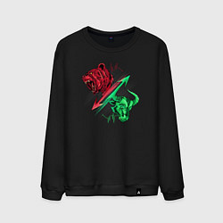 Свитшот хлопковый мужской Вечное противостояние, цвет: черный